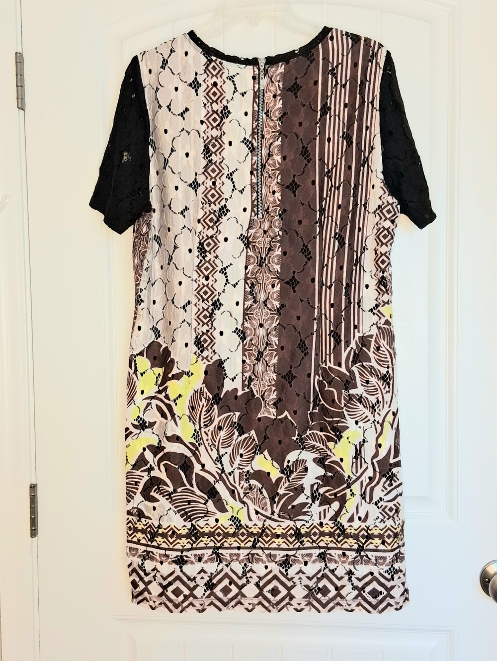 Hale Bob Eyelet Lace Overlay Shift Dress Sz Lg - Picture 3 of 13